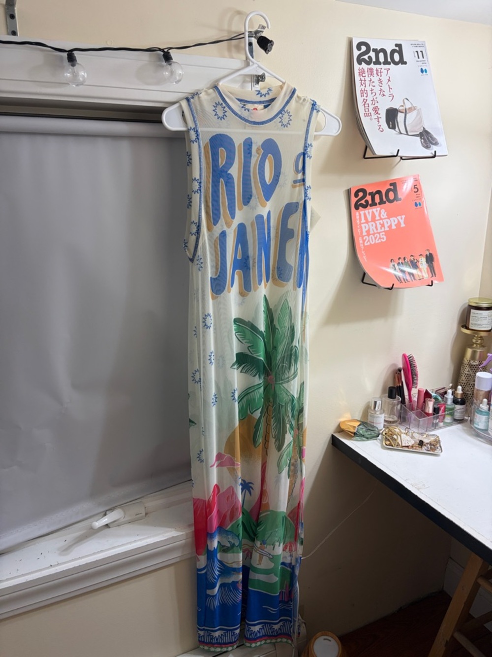FARM RIO Rio Janeiro Tropical Graphic Sheer Maxi Dress